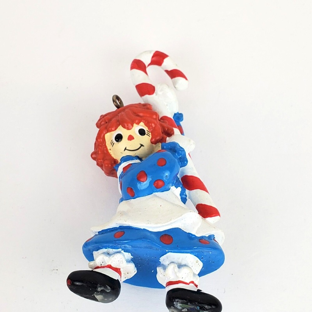 Vintage 1996 Simon & Schuster Rubber Resin Raggedy Anne Christmas Ornament